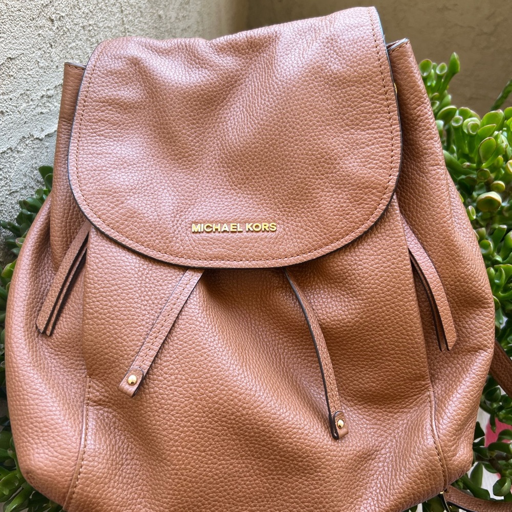 Michael Kors Brown Leather Backpack Classic Design